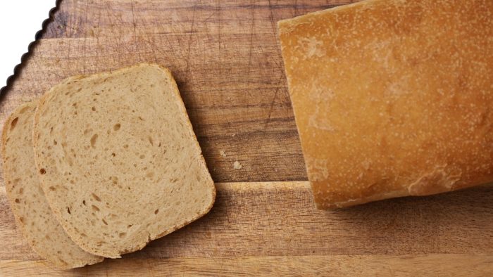 sourdough sandwich bread slices on a cuttingboard